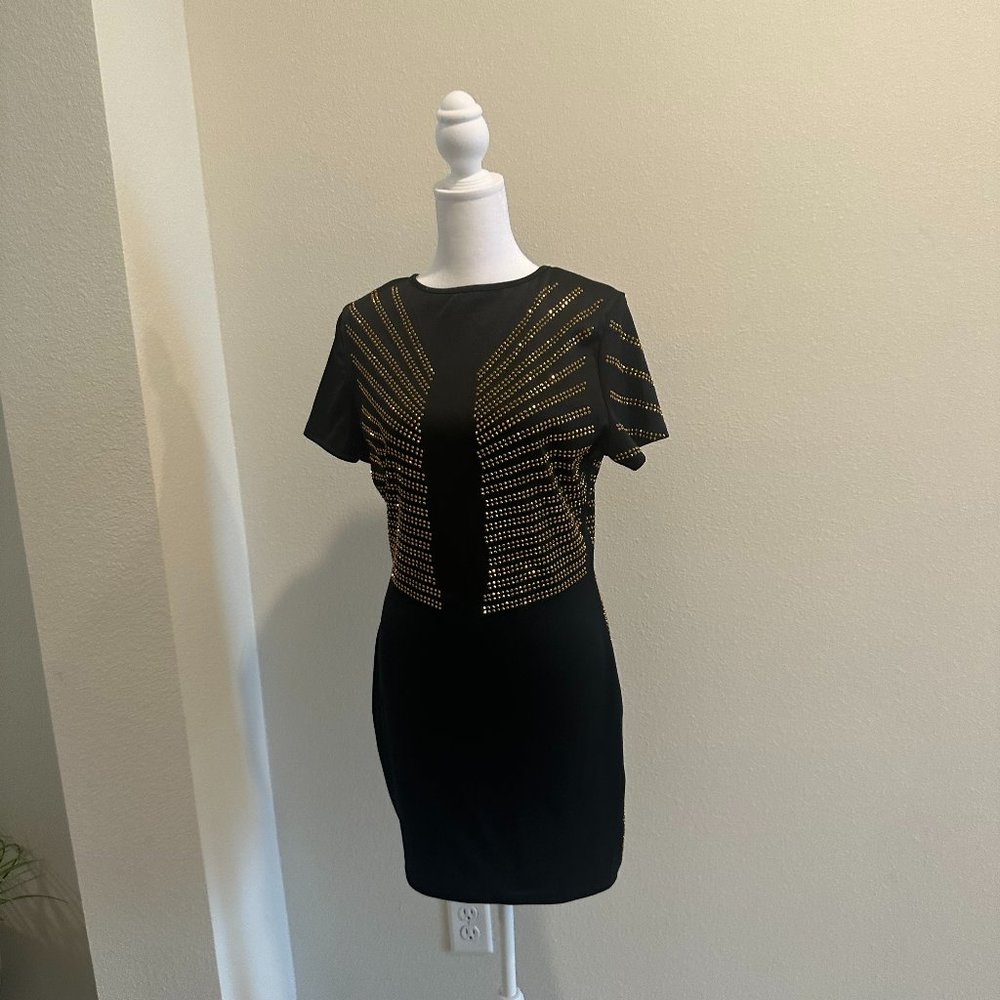 Beaded black mini-dress